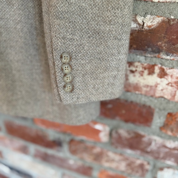 Polo Ralph Lauren Wool‎ Silk Blend Blazer Jacket Beige Tweed Size 12 - Picture 5 of 14